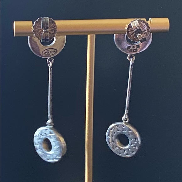 Lois Hill Sterling Silver Disc Dangle Earrings - Picture 3 of 8
